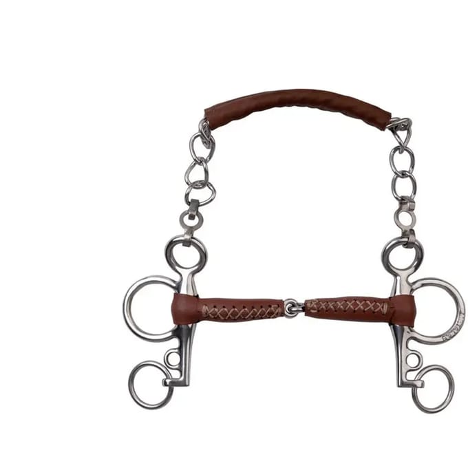 Pelham hoefijzer met leer, Shorts benen Metalab Pinchless
