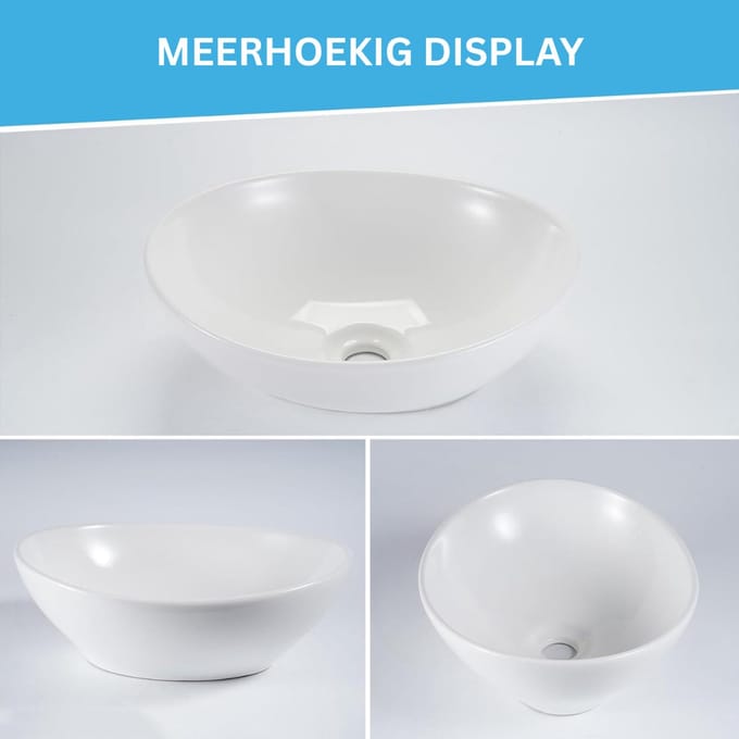 CLVP® Hoekige keramische witte wastafel voor de badkamer