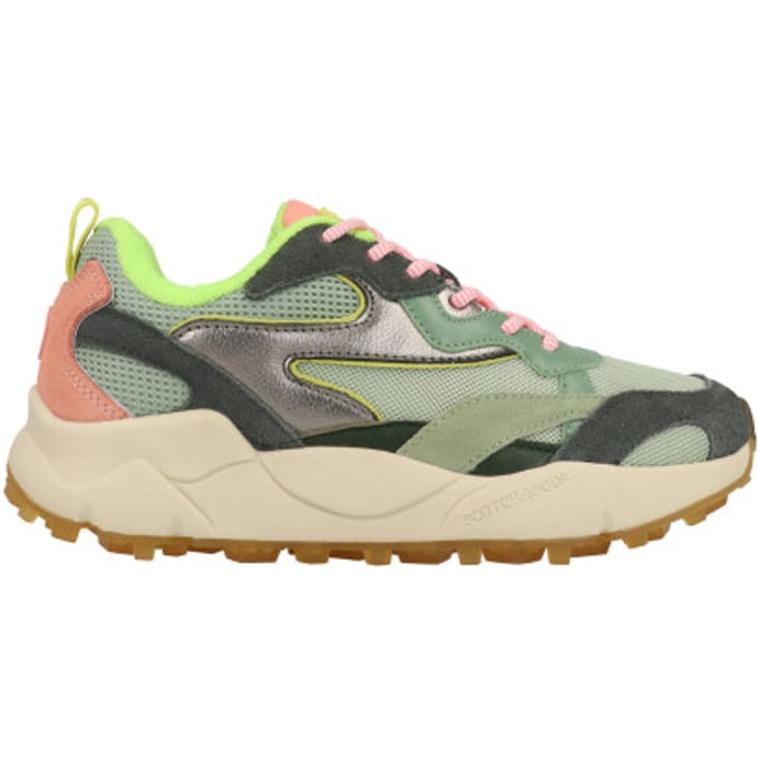 Scotch&Soda sneaker dames Mount w suède groen en roze
