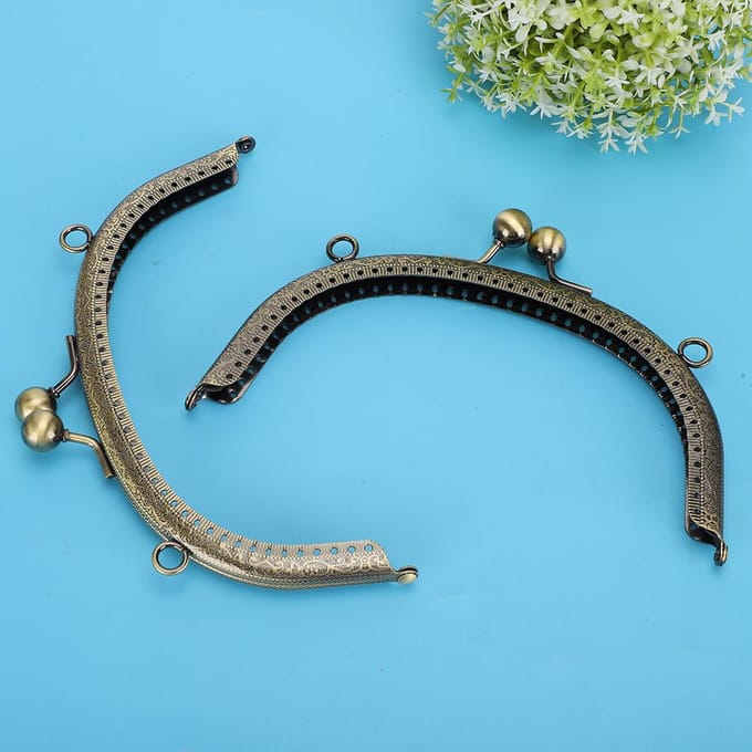 2 stuks Portemonnee Beugel Frame Sluiting voor DIY Muntzak Handvat Naaien Knutsels Accessoires gray
