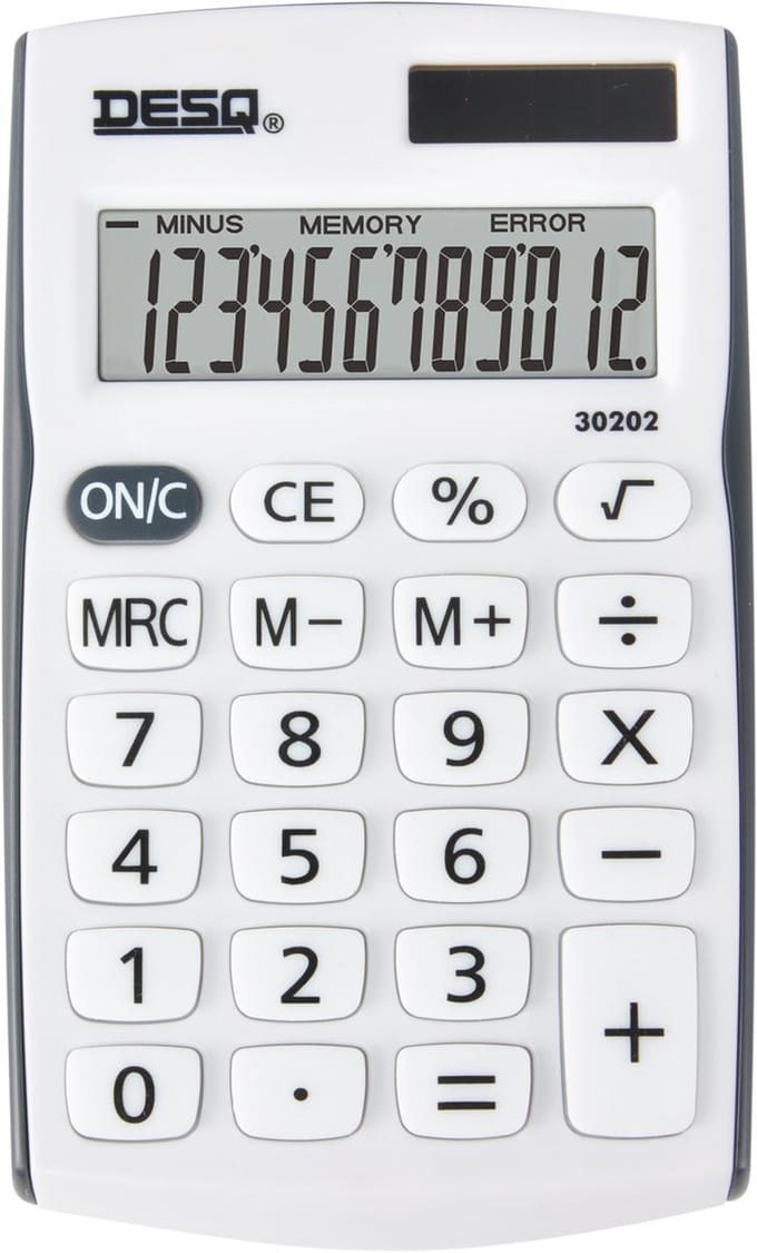 DESQ® | Mobile Rekenmachine | 12 Cijfers | Wit | New Generation