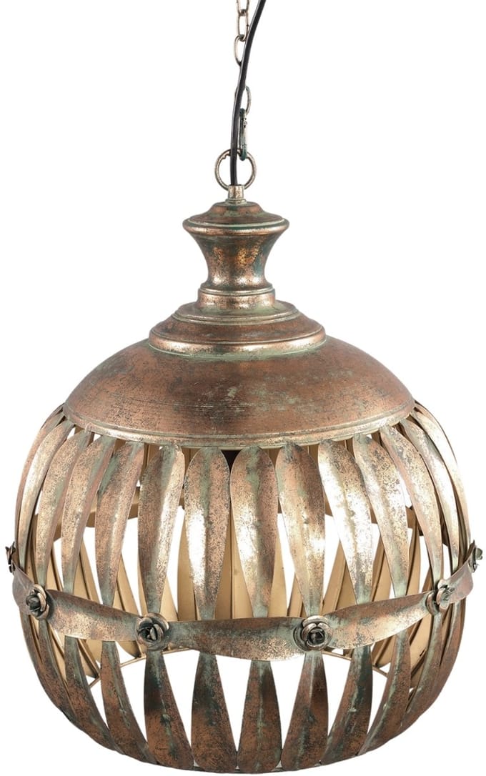 PTMD Ixavi Ronde Hanglamp - H47,5 x Ø40 cm - Ijzer - Goud