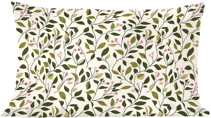 Sierkussens - Kussentjes Woonkamer - 60x40 cm - Bladeren - Bessen - Roze
