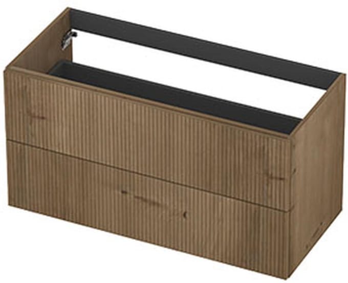 INK - Onderkast 2L Fineer Gefreesd Tbv Greep - 1000x450x520 Mm - Ash Grey