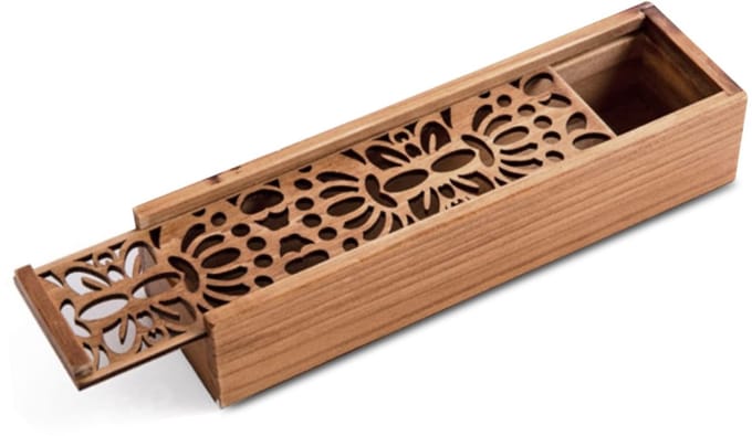 Allecto - Houten Pencil Case Box - Vintage Desk Organizer