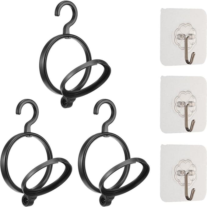 Supports de perruque suspendus portables, 3 pièces, pour toutes les perruques et chapeaux white