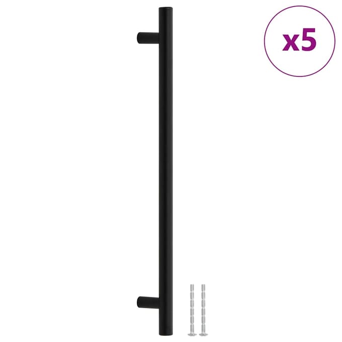 vidaXL Handvatten 5 st 224 mm roestvrij staal zwart