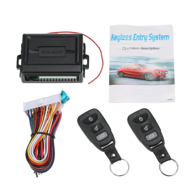 Universeel Autodeurslot Keyless Entry Systeem Auto Startonderbreker Auto Afstandsbediening Centrale Kit met Bediening zwart