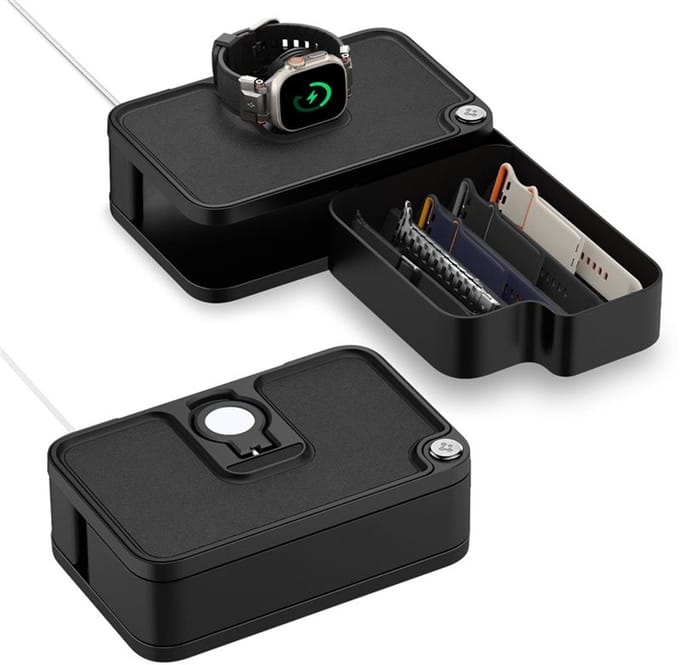 Spigen Apple Watch & Band Organizer S340 | Oplaadstandaard | Accessoirehouder | Zwart