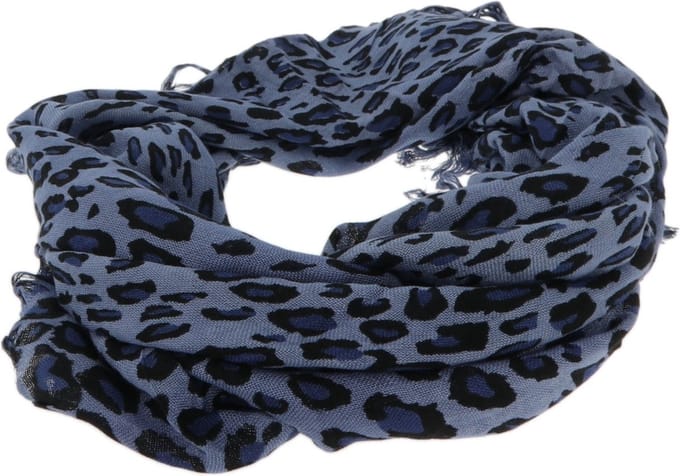 Behave - Dames sjaal - Blauw - Panterprint - Trendy allround accessoire