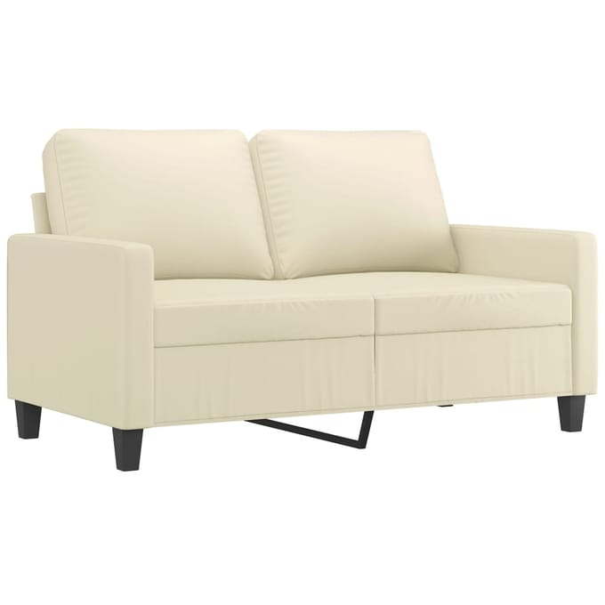 vidaXL - 2-delige - Loungeset - met - kussens - kunstleer - crème