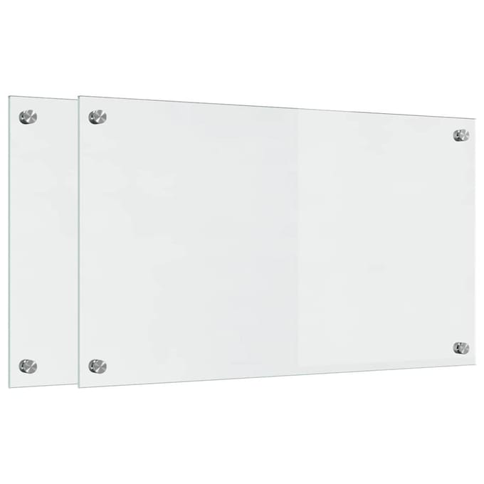 vidaXL - Keukenachterwand - 2 - st - Transparant - 70 - x - 40 - cm - gehard - glas