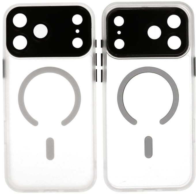 MagSafe Hoesje Geschikt voor iPhone 17 Pro Max - Mat-Transparent met Camera Beschermer Case - Wit