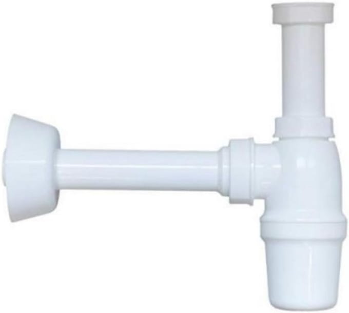 Tegelsifon Rechte Uitloop met Ontstoppingsmogelijkheid RVS 1 1/4 Duim 32 mm Wit