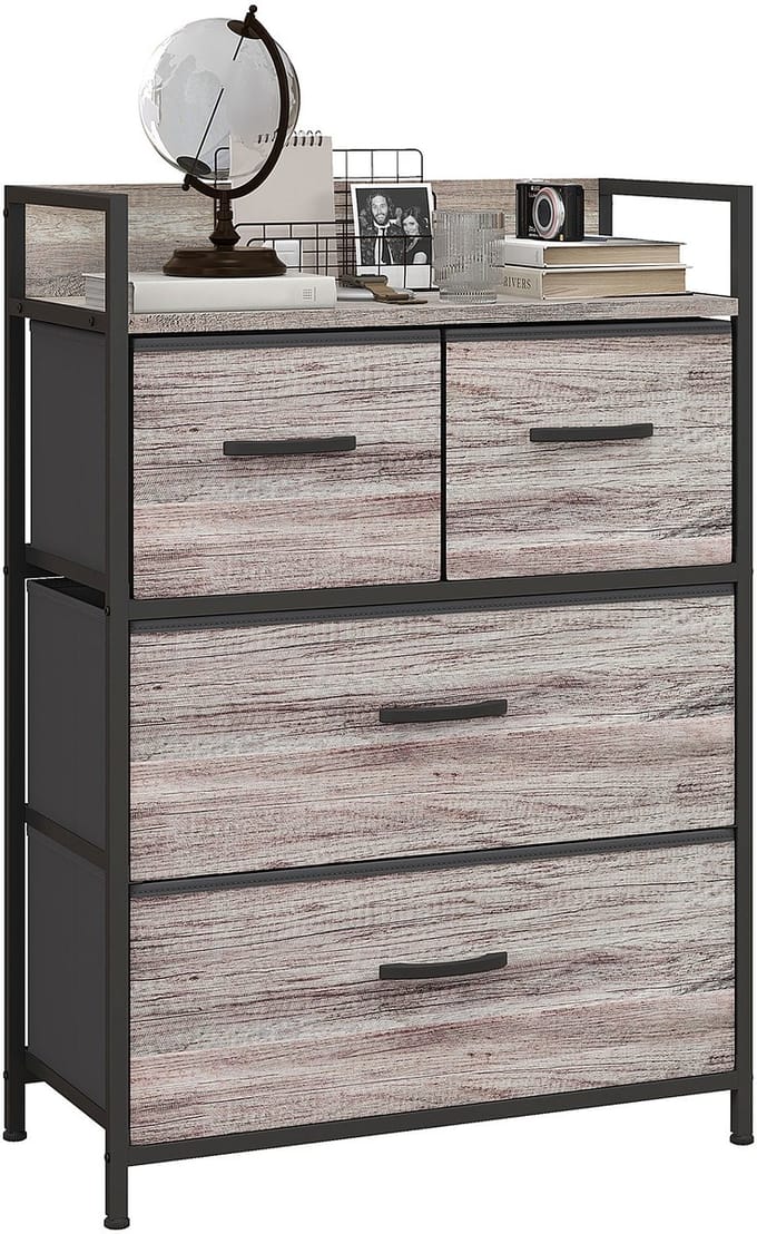 HOMCOM stoffen dressoir, vliesstof, 60x29x85cm, grijs