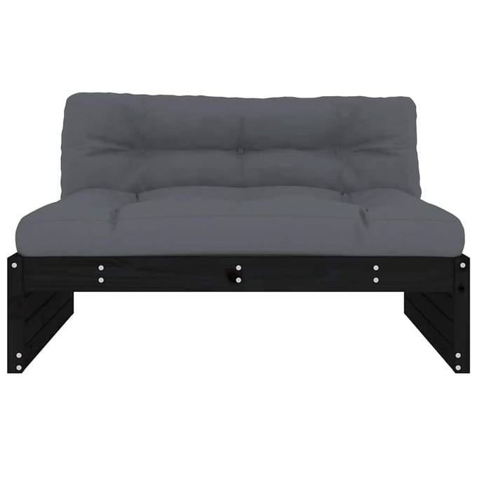 vidaXL - Middenbank - 120x80 - cm - massief - grenenhout - zwart