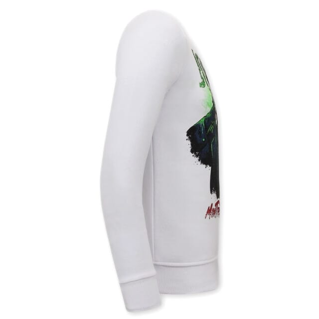 Heren Sweater met Print - Joker - 3762 - Wit