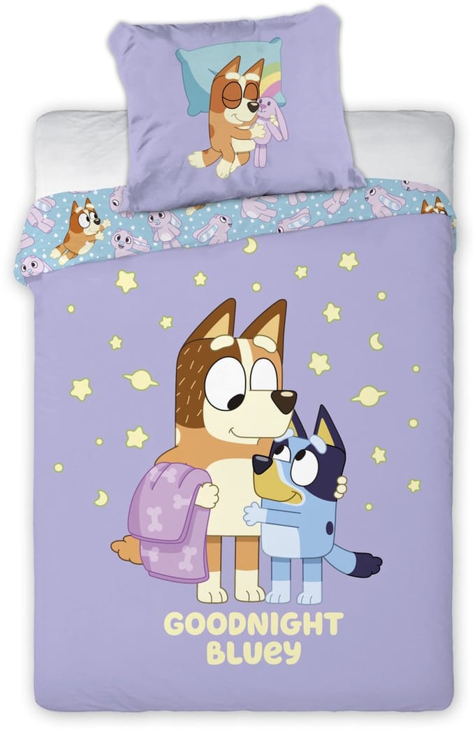Bluey dekbedovertrek Goodnight 100 x 135 cm - 40 x 60 cm - katoen