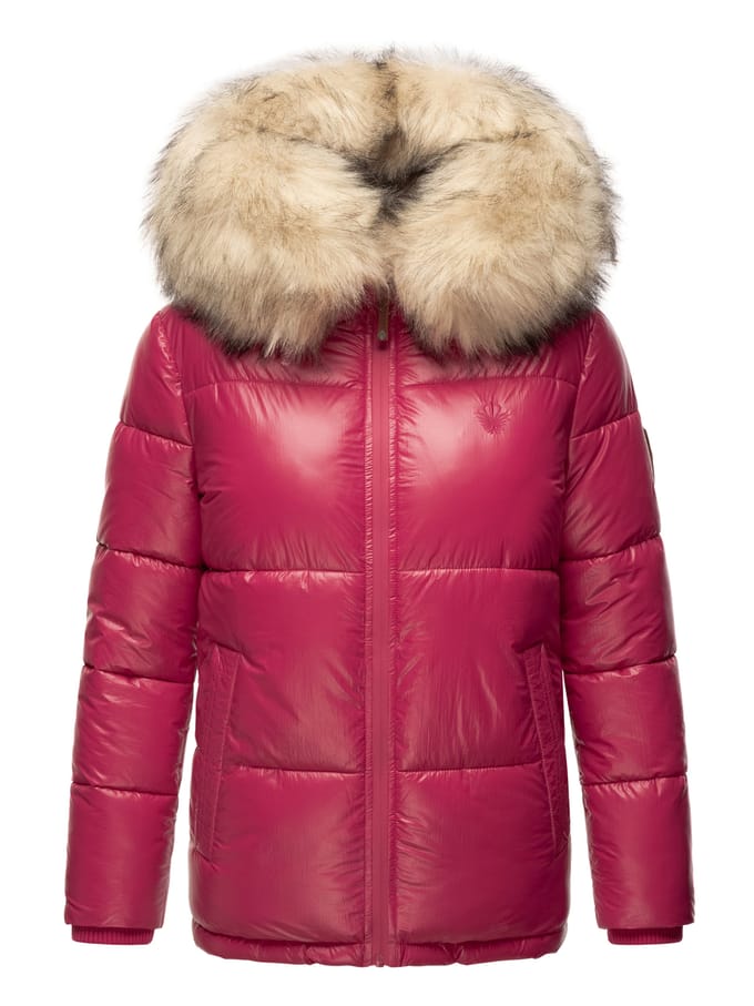 Navahoo Premium Dames Winterjas Tikunaa – Puffer Look, Warm & Met Kunstbontkraag