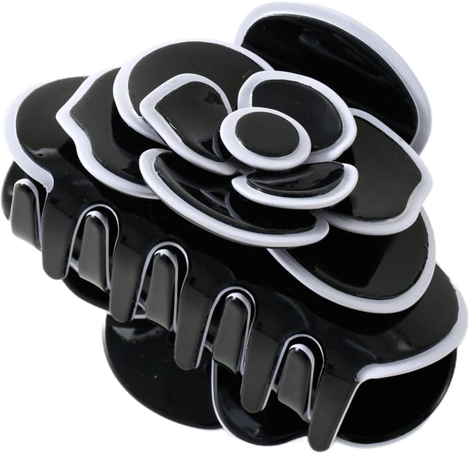 Emilie Collection - haarklem - zwart - bloem - elegant