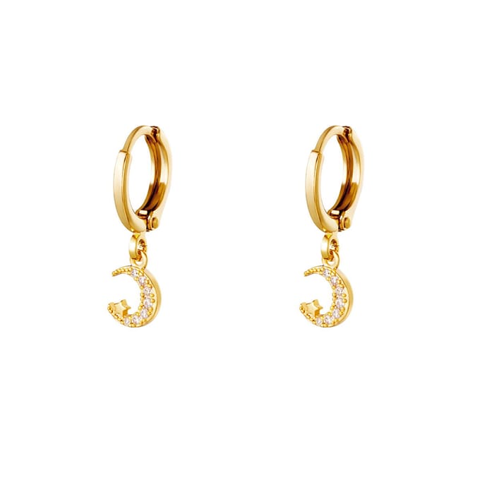 Oorbellen Maan Ster - Yehwang - Oorbellen - One size - Goud
