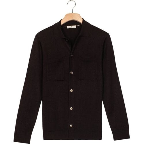Thomas Maine Vest Cardigan Overshirt Half Milano Knit Navy / male