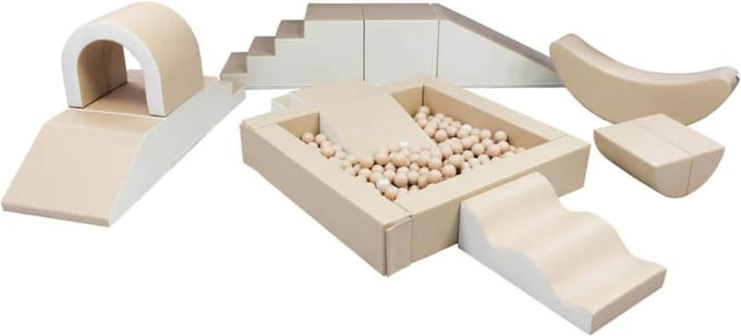 Iglu foam blokken party set XXL | bestaande uit elementen | Beige/ Wit