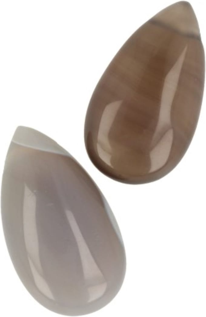 Agaat grijs edelsteen druppel hanger