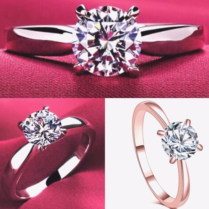 Witgouden Ringen Ronde Slijpvorm Ring Bruiloft 8