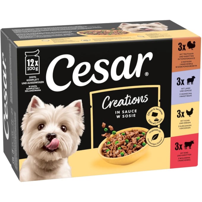 Cesar Selectie Vlees en Groenten in Saus - Voordeelpakket: 48 x 100 g