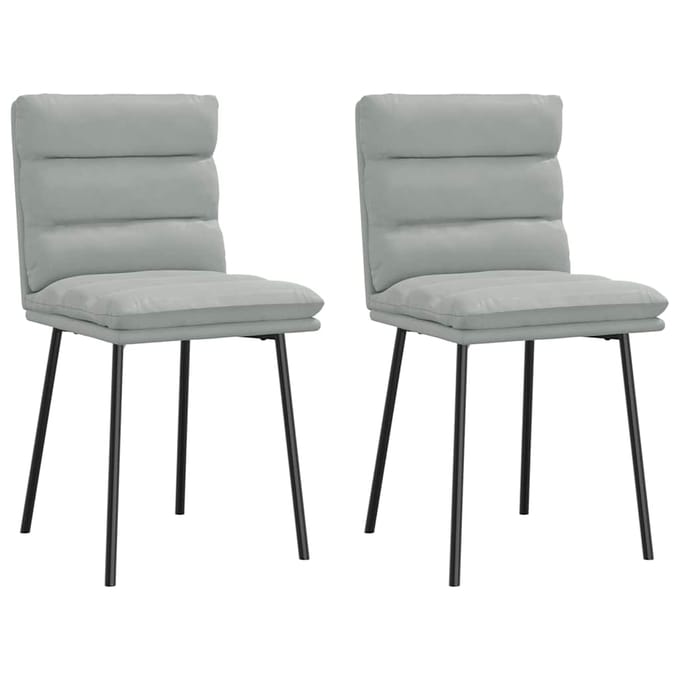 vidaXL - Eetkamerstoelen - 2 - st - fluweel - lichtgrijs