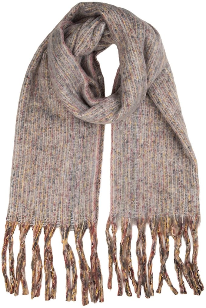 Clayre & Eef Wintersjaal Dames 50x210 cm Grijs Textiel