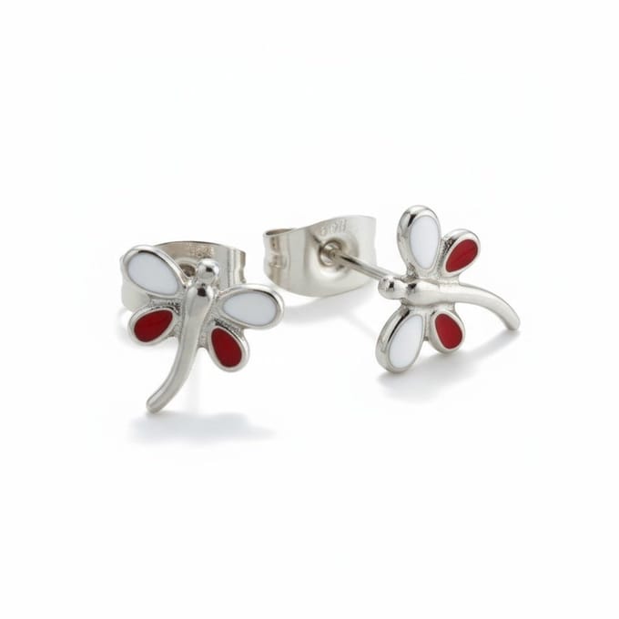 Rvs sieraden - Oorbellen Libelle - Stalen emaille oorbellen - Meisje