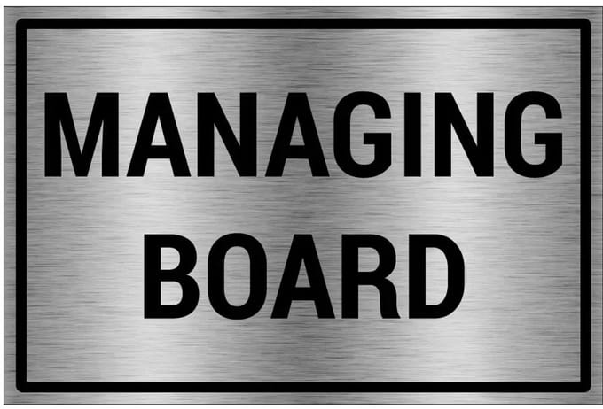 Managing board bord - gecoat brushed aluminium - grijs zwart | 60 x 40 cm