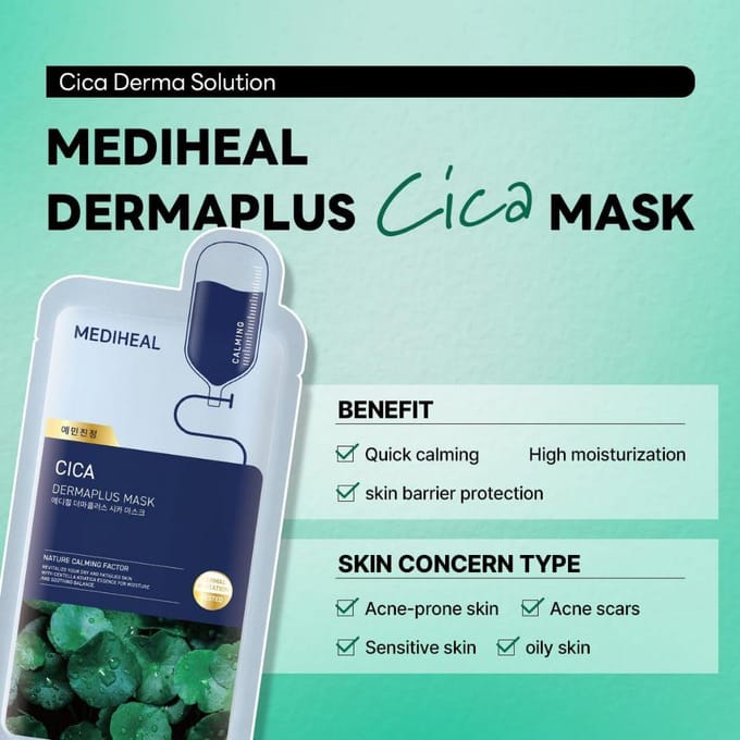 MediHeal Cica Dermaplus Masque 10 unités + CADEAU ALÉATOIRE white