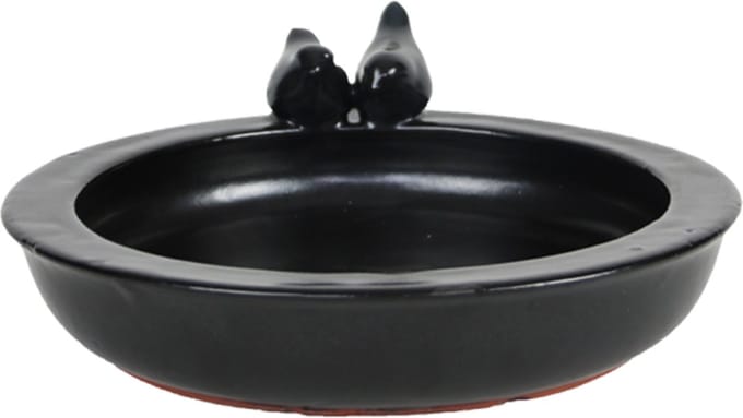 Esschert Design - Vogelbad Rond Keramiek - Zwart