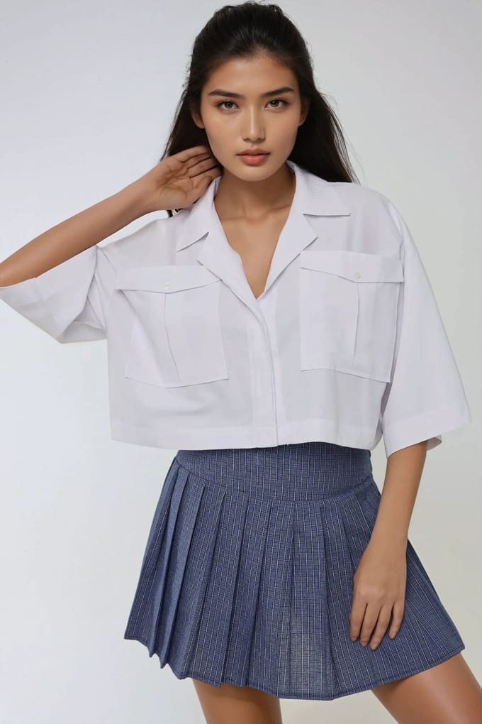 Crop Shirt met een Zakdetail
