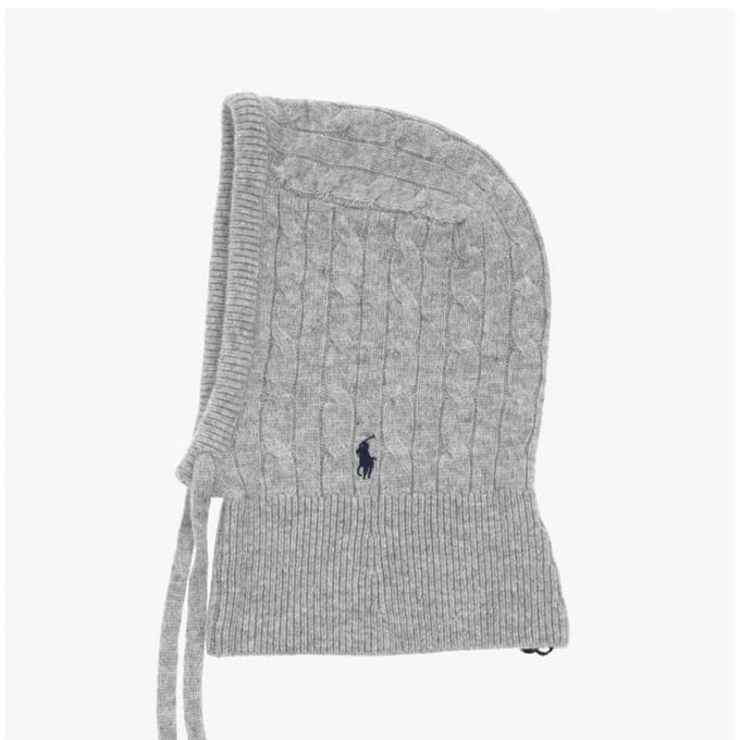 Polo Ralph Lauren Kabelgebreide Balaclava Muts Wc0655 057 WC0655-057 gray
