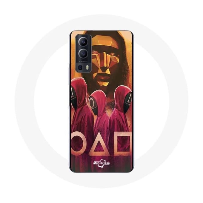 Coque Vivo Y72 Squid Game Masques Triangle carré et Cercle dessin