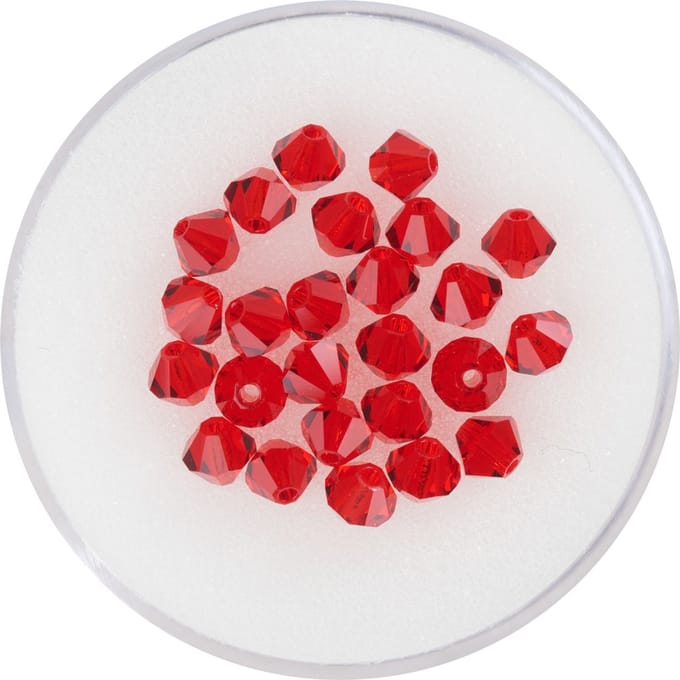 Glas geslepen glitterkralen, 4 mm - Light Siam