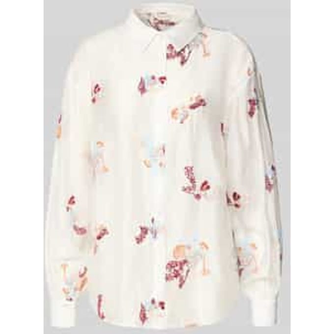 regular fit blouse met stitchings model 'Sabine'
