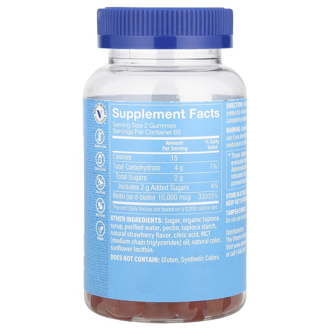 The Vitamin Shoppe, biotine gummies, aardbeiensmaak, 10.000 mcg, 120 gummies (5.000 mcg per gummy)