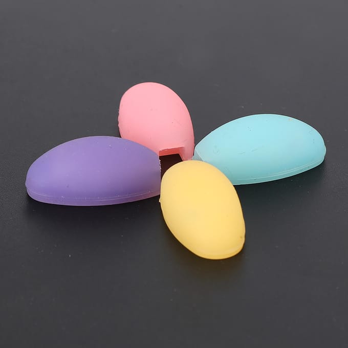 4 stuks Fluit Vingersteun Siliconen Blaasinstrument Accessoires Geel/Roze/Rozerood/Paars beige