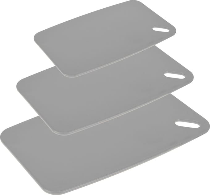 Excellent houseware Snijplanken - set van 3 - kunststof - grijs - 24/30/35 cm