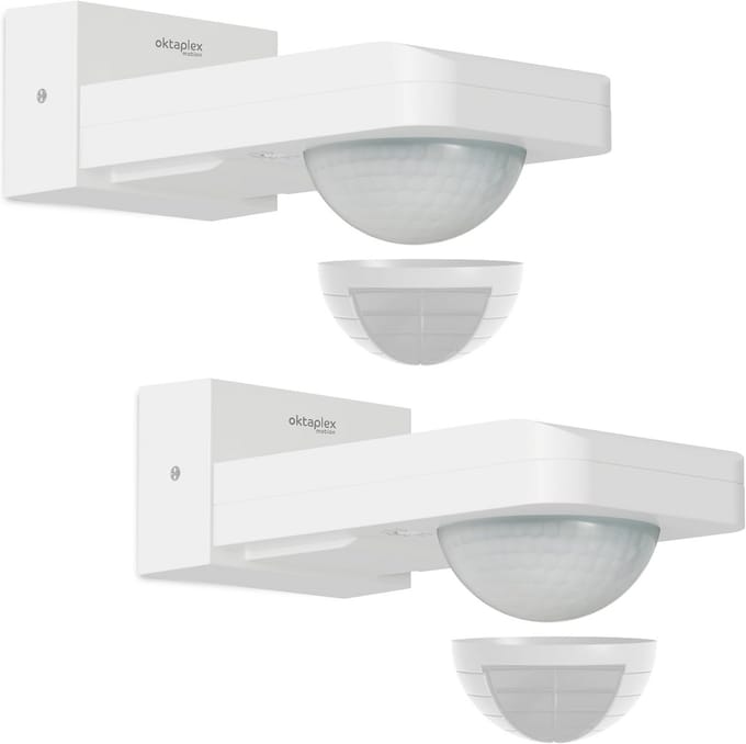 Set van 2 IP65 Bewegingsmelders Buiten met 360 Graden Sensor - 9m Bereik - Opbouw Plafond & Muur