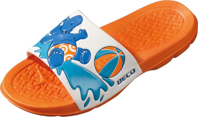 Kinder voetbed slipper, oranje, maat 34