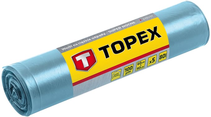 Grupa Topex - Bouwafvalzak - 80L - 100 mic - Robuust en Ruim