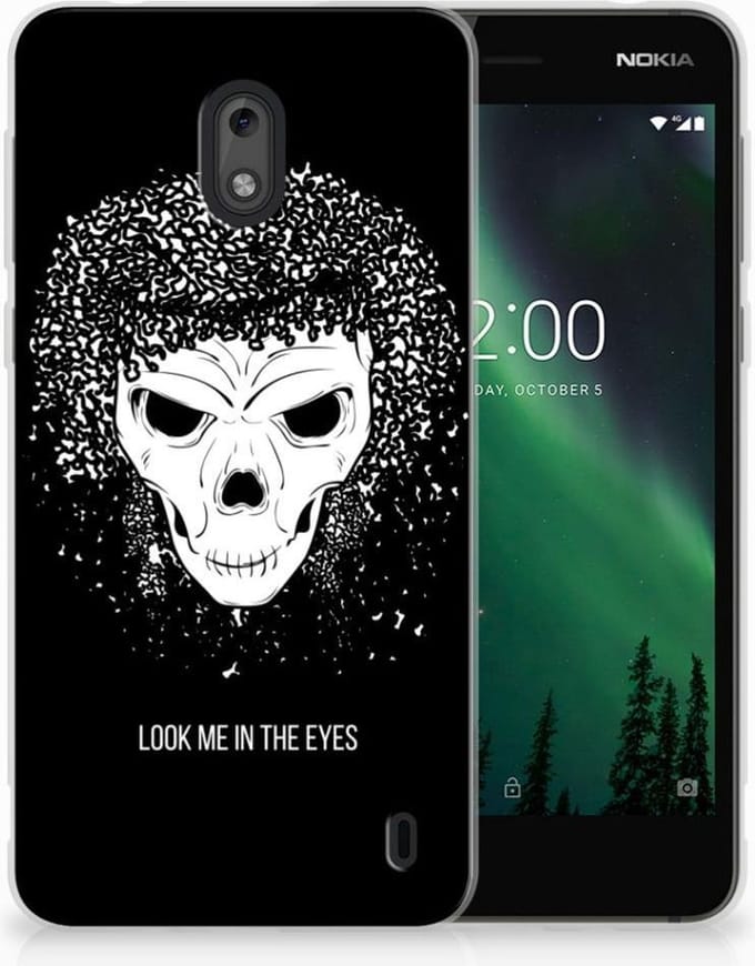 Silicone Back Case Nokia 2 Skull Hair