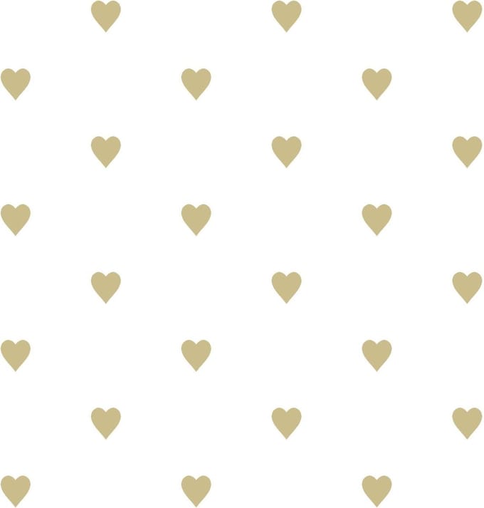 Origin Wallcoverings behang hartjes wit en goud - 347679 - 0,53 x 10,05 m