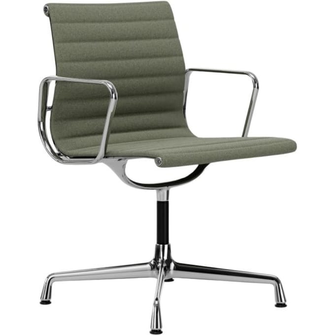 Vitra - Aluminium Chair - EA 104 - verchroomd - Hopsak - ivoor/forest - groen